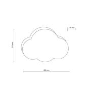 Vegglampe Cloud, beige, 43 cm bred, tekstil, sky, E27