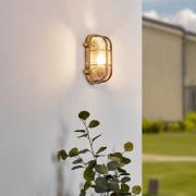 Lindby utendørs vegglampe Daaje, gullfarget, 16 cm, aluminium