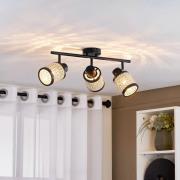 Lindby Spot Yaelle, 52 cm, 3-lys, rotting, svart, E27