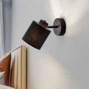 Vegglampe Suerte, svart / gull, 1 lyskilde, tekstil, stål