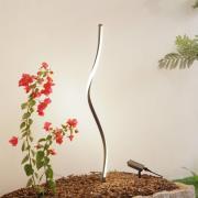 Lindby LED-solcellelampe Sabriel, buet, svart, aluminium, 3000K