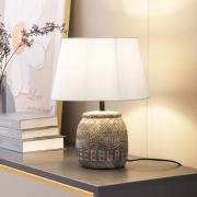 Lindby bordlampe Aelith, Ø 30 cm, grå, keramikk, E27