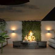 Calex utendørs vegglampe GU10, opp/ned, høyde 15 cm, svart