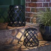 LED-solcellelampe Calabria rutemønster høyde 20 cm