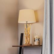 Bordlampe Agar med stoffskjerm og treelement