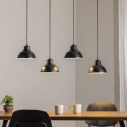 Sven hengelampe, 4 lyskilder, svart, stål, E27