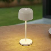 Lucande LED-batteridrevet bordlampe Quill, beige, CCT, dimbar