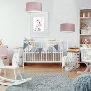 Hengelampe Rosabelle, sylinder rosa 1 lyskilde Ø50cm