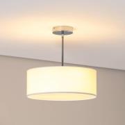 Taklampe Oja, hvit/krom, tekstil, Ø 40 cm