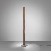 Quitani Elis LED-gulvlampe, valnøtt/nikkel