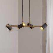 Hengelampe Lume svart/gull antikk lengde 66 cm 4 lyskilder metall