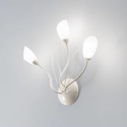 Vegglampe Gloriosa, krem, glass, 3 lyskilder