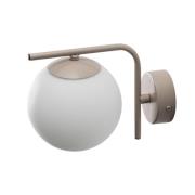 Aurora vegglampe, beige, glass, 17 cm høy, globe, E14