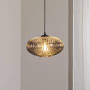 Spisebordslampe Coco, Ø 30 cm, svart/røykgrå, glass