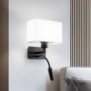 Vegglampe Harry, kantet, svart/svart/hvit