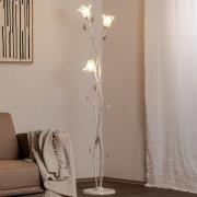 Lancia gulvlampe, elfenbensfarget, 3 lyskilder, jern, glass