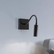 Vegglampe Ojos, svart, leselampe, justerbar, 33 cm, G9