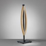 Quitani LED-bordlampe Kiera, eik/svart matt