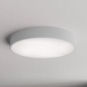 Taklampe Cleo 500, grå, sensor, IP54, Ø 50 cm, metall