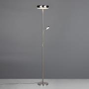 LED-gulvlampe Palermo, matt nikkel, fjernkontroll, minne