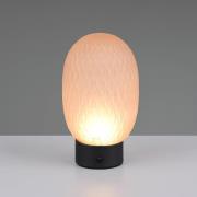 LED-bordlampe Facette, rav, USB, glass