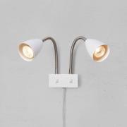 Markslöjd vegglampe Ciro, hvit, metall, stikkontakt, GU10