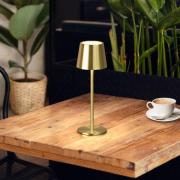 LED-bordlampe Roxi, messingfarget, metall, IP54 Dimmer