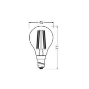 OSRAM LED-filamentpære dråpe E14 1,2W glødetråd 4000K 255lm
