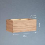 LED-vegglampe Shine-Wood, eik/svart, bredde 23 cm, tre