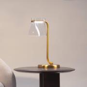 Maytoni LED-bordlampe Cabaret, messing/klar, høyde 48,5 cm