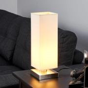 Lindby Martje bordlampe, høyde 35 cm, hvit, tekstil, metall