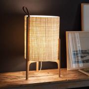 Bordlampe Greta, naturfiber/eik, høyde 33 cm