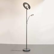 LED-gulvlampe Dent, sandgrå, 180 cm, metall, CCT, 2 lyskilder, 20 W, 2...