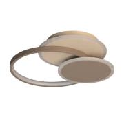 LED-taklampe Tomo, greige/sandfarget, 40 cm, metall, CCT