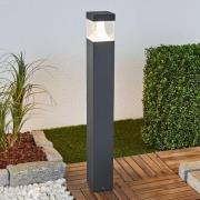 Lucande LED-gatelampe Egon, høyde 90 cm, grafittgrå, IP54