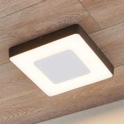 Lucande LED utendørs taklampe Sora, kantet, sensor, IP54