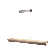 LED-hengelampe Monterra, lengde 132 cm, brun, tre