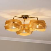 Euluna taklampe Tornado, gullfarget, 3 lyskilder