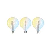 LUUMR Smart LED Filament sett med 3 E27 G125 7W klar Tuya