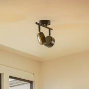 Lindby spotlight Jyla, svart, 2700 K, 2-lys, GX53