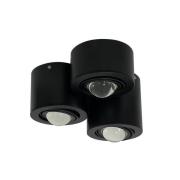 Lindby takspotlight Jyla, svart, 4200 K, 3-lys, linse, GX53