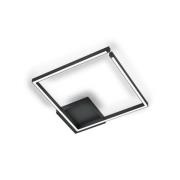 LED-taklampe Yoko-Q500, svart, 50x50 cm, aluminium