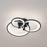 Lindby LED-taklampe Sorma, svart, CCT, dimbar