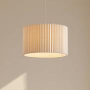 Lindby Libbie hengelampe, Ø 45 cm, lin, kremfarget