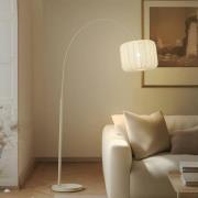 Lindby buelampe Helin, beige, tekstil, høyde 198,5 cm