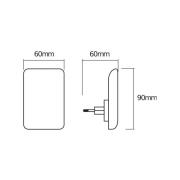OSRAM LED-stikkontaktnattlampe LUNETTA GLOW hvit plast