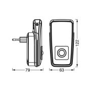 OSRAM LED-stikkontaktnattlampe LUNETTA TORCH hvit batteridrevet mobil
