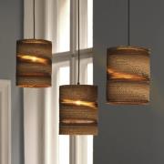 OSRAM hengelampe CYLINDER, 3 lyskilder, brun, Ø 20 cm, bølgepapp