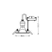 OSRAM innfelt spot, Ø 9 cm, hvit, metall, GU10-LED, 2700 K