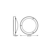 OSRAM taklampe BATHROOM, svart Ø 31 cm metall/glass IP44